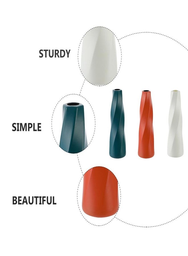 BESTYASH 3Pcs Plastic Flower Vases for Home Decor Small Bud Vases for Living Room Table Balcony Modern Decorative Ornaments - Image 4